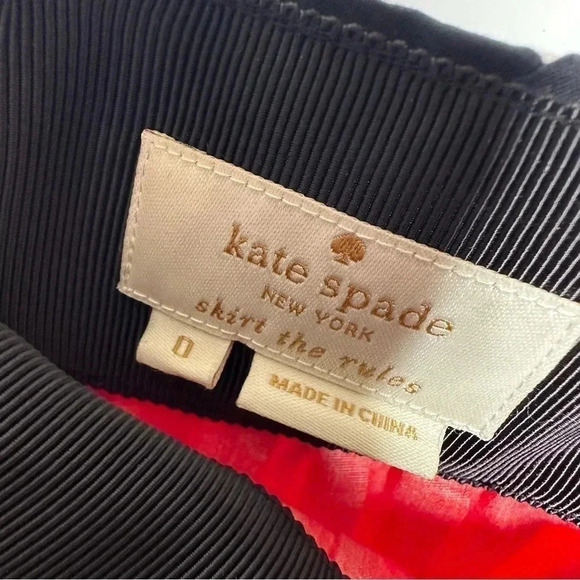 Kate Spade Geo Border Poplin Midi Skirt Size 0 - Picture 7 of 13